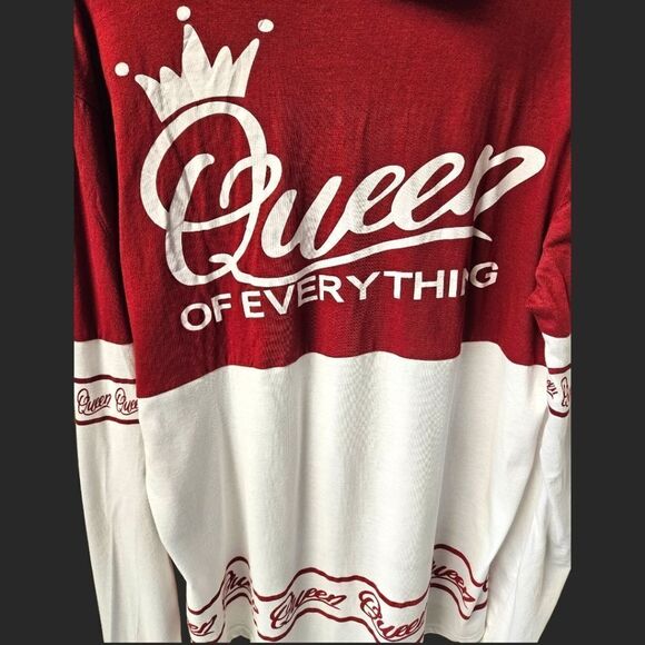 NWT ON FIRE Plus Size LongSleeve pulloverโ"QUEEN OF EVERYTHING" Hooded Top - Picture 8 of 13